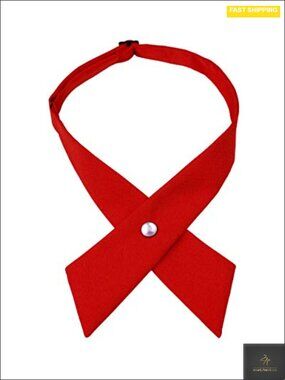 Criss-Cross Bow Tie Snap Button Adjustable Up to 21" Neck